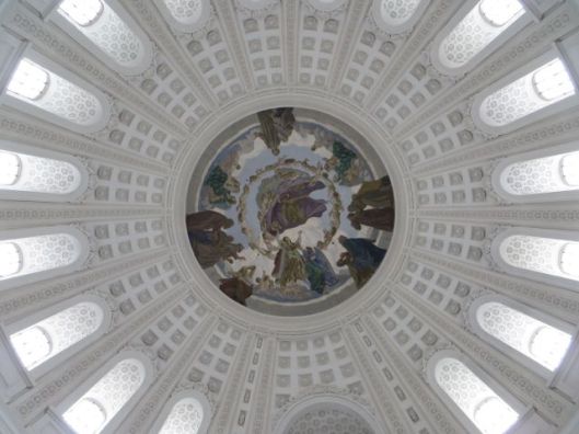 Interior Dome of the Cathedral of St. Blasien in the Black Forest, St. Blasien, Germany.  The   ceiling frescoes are by Walter Georgi.